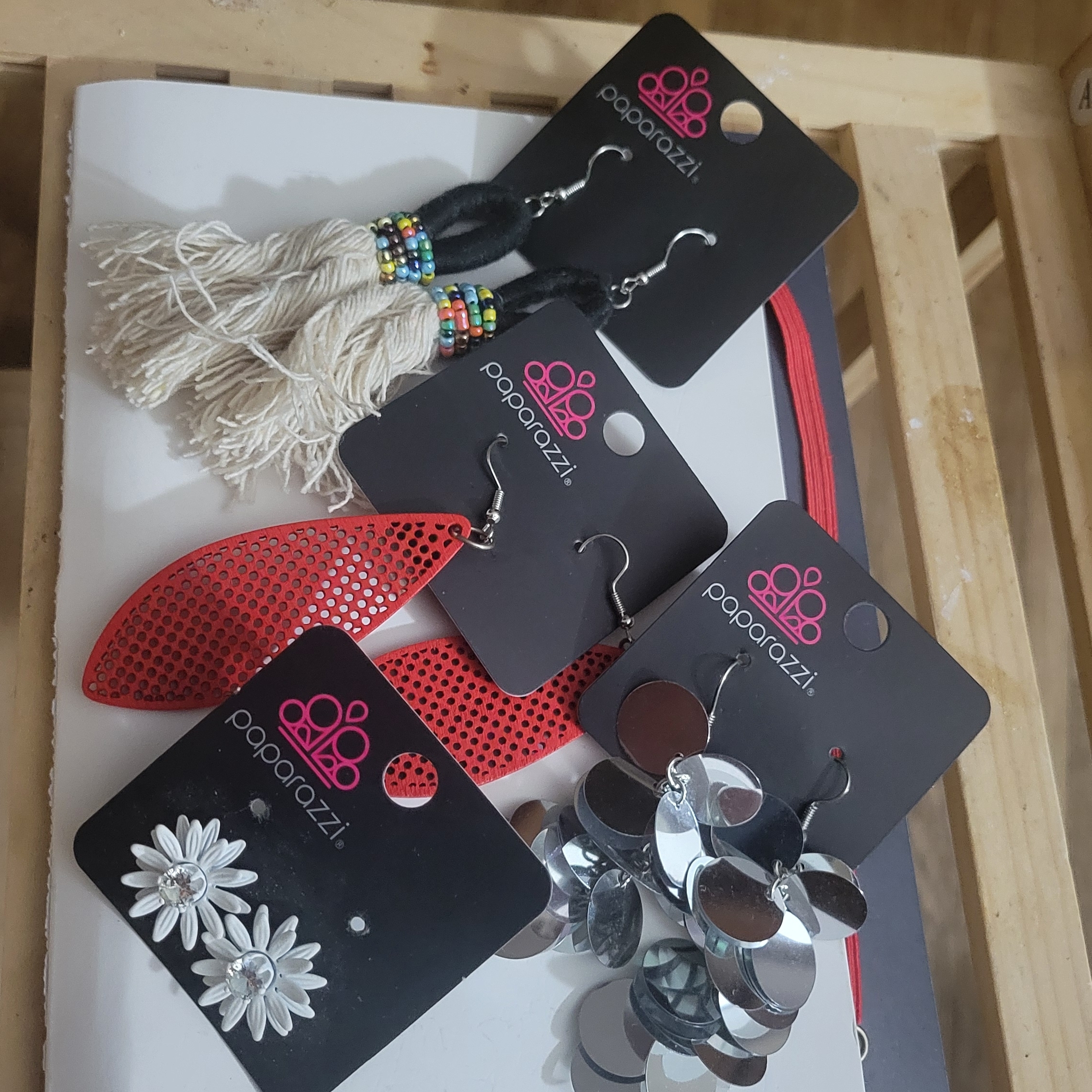 Paparazzi Red And Silver Hair Accessory Set